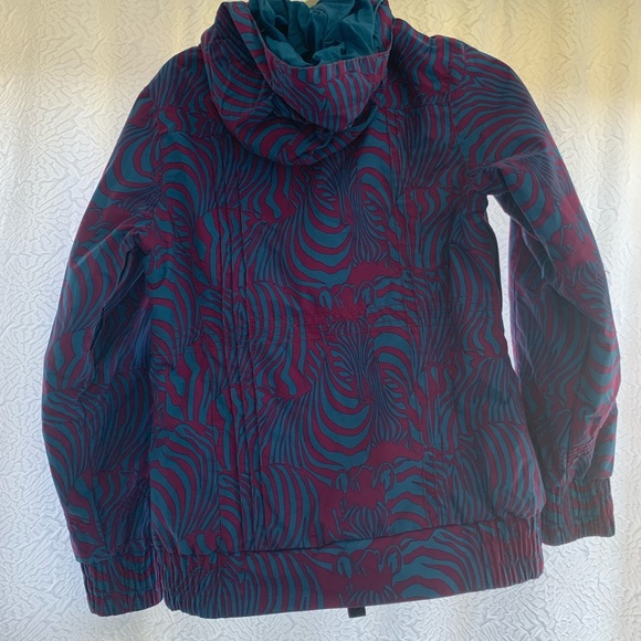 Burton Vibrant Red and Teal Ski Jacket - Picture 3 of 3